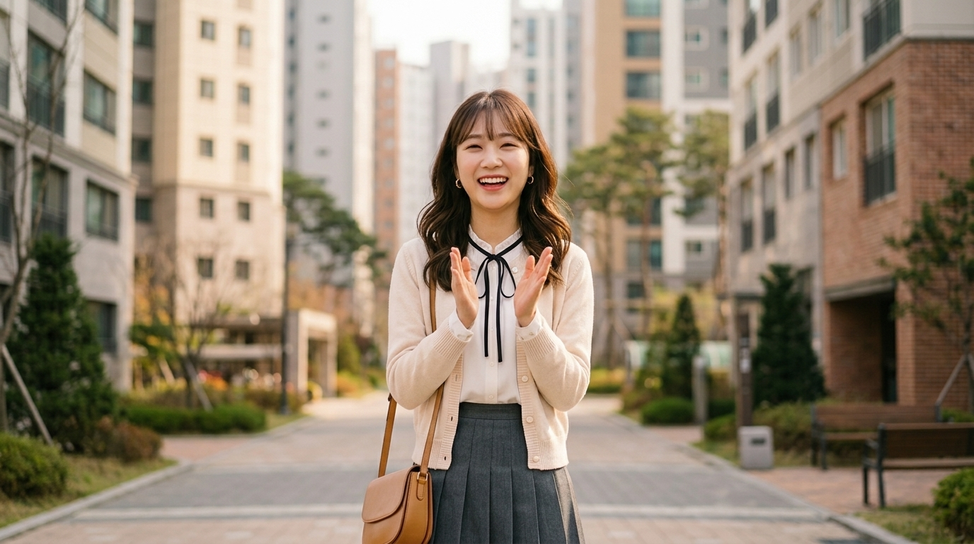 아파트 산책로 캐주얼 스냅