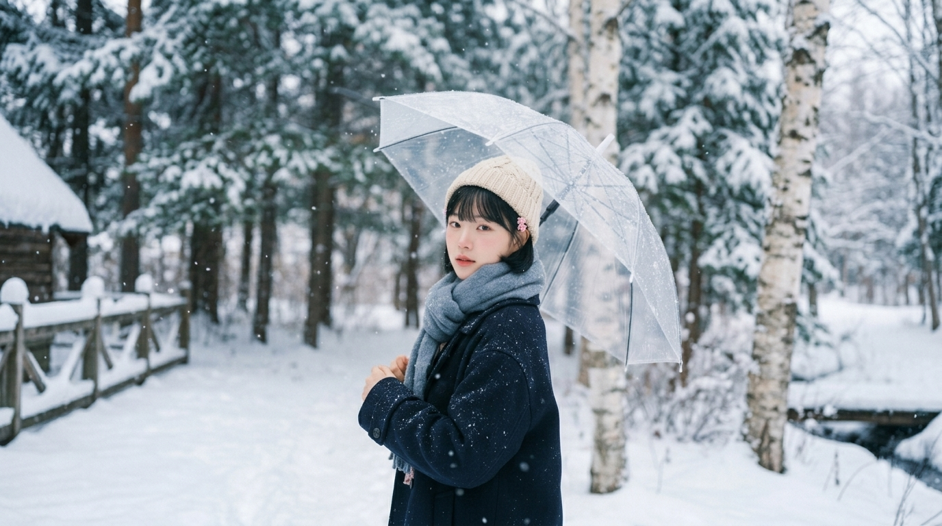 겨울 눈 숲 모델 스냅