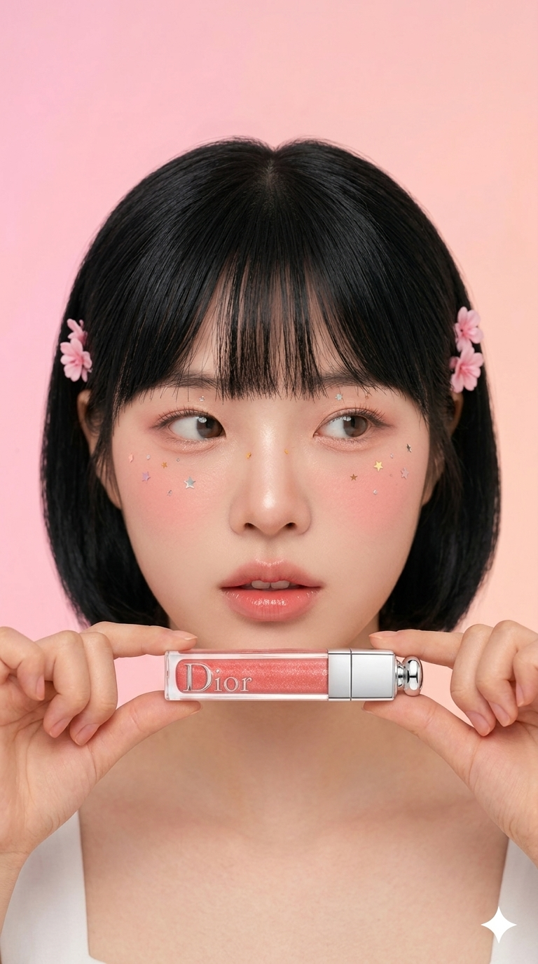 Dior 립 제품 모델 컷